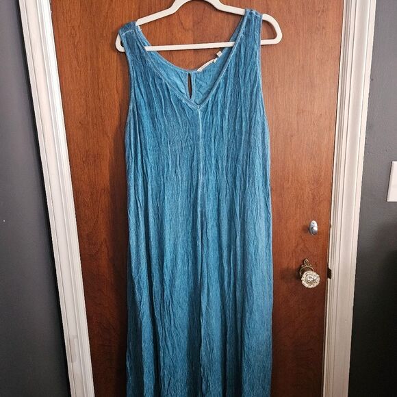 Soft Surroundings Teal Maxi Dress - Picture 1 of 7